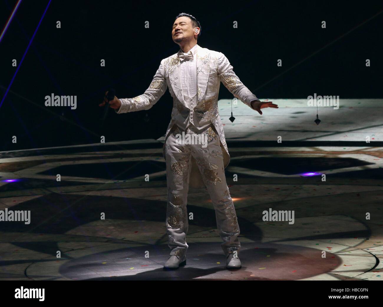 Hong Kong, China. 5th Dec, 2016. Singer Jacky Cheung performs during his world tour concert 'A Classic Tour' in Hong Kong, south China, Dec. 5, 2016. © Wang Xi/Xinhua/Alamy Live News Stock Photo