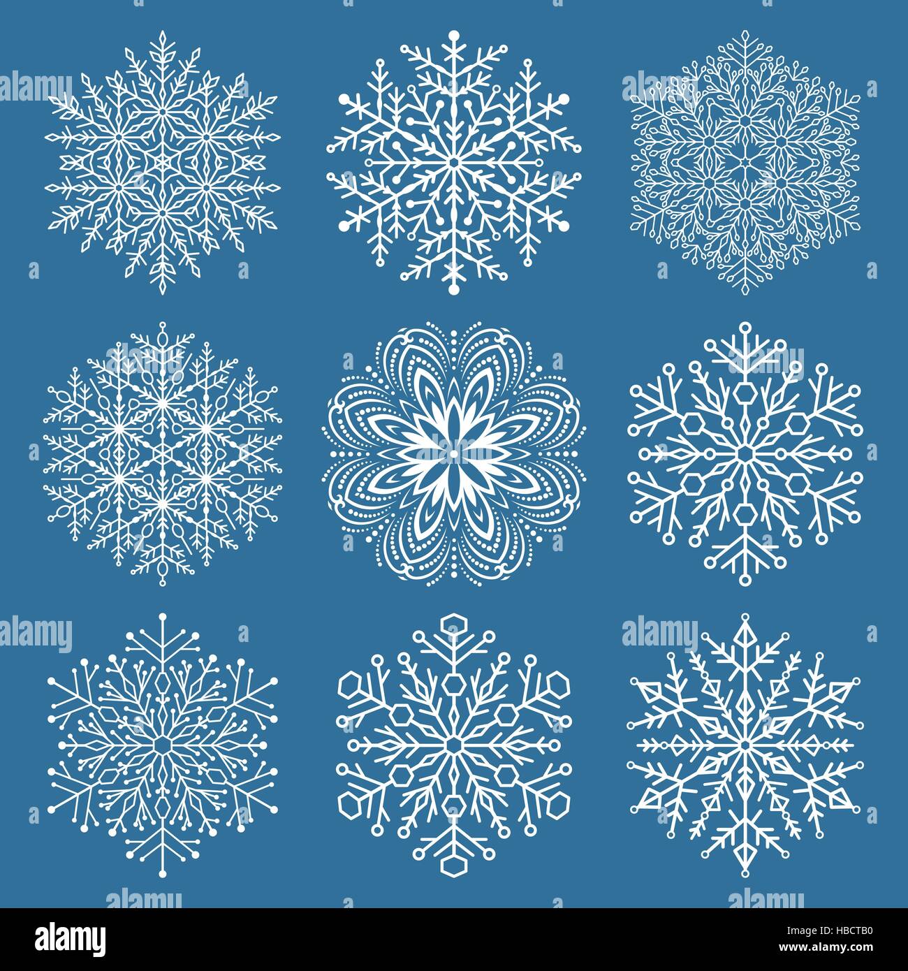 Set of Vector Snowflakes Stock Vector Image & Art - Alamy