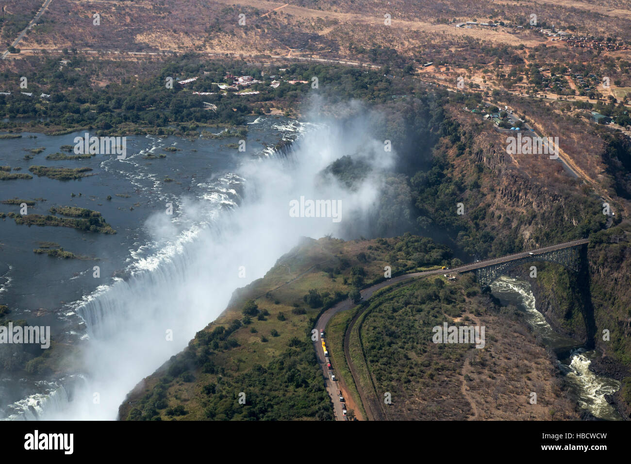 Victoria Falls, aerial view, Zimbabwe Stock Photo