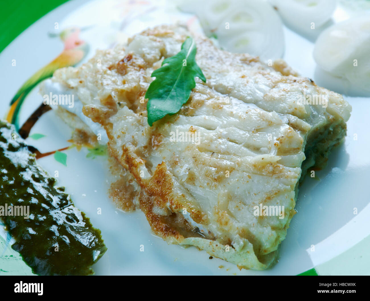 Fish in Garlic Sauce Stock Photo Alamy