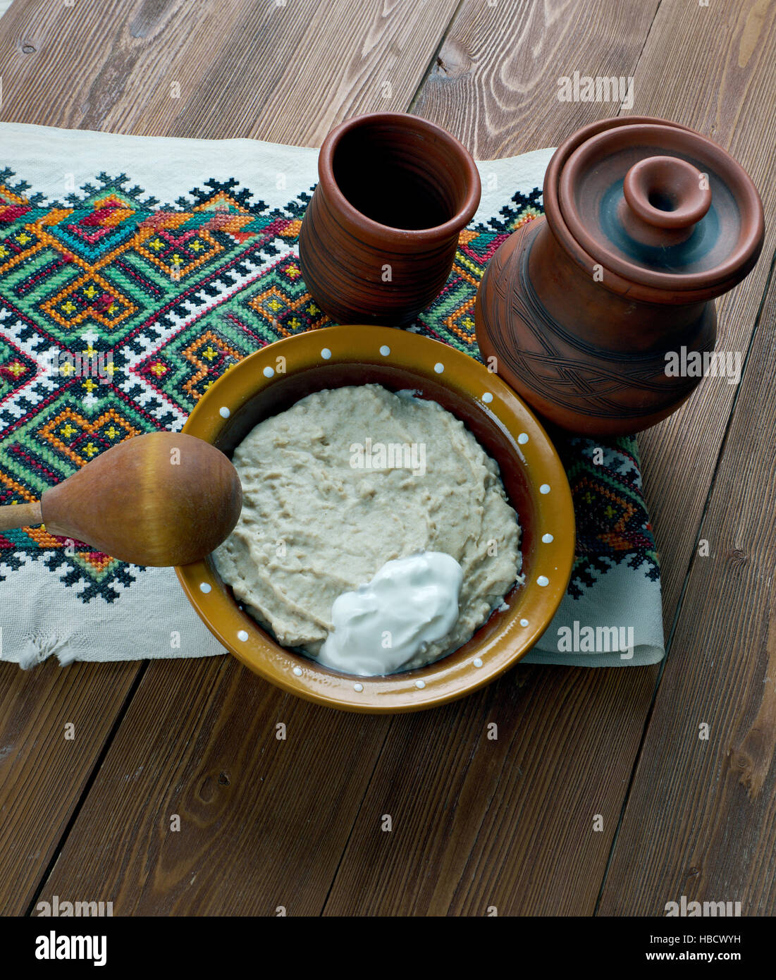 Russian dish of oatmeal Stock Photo Alamy