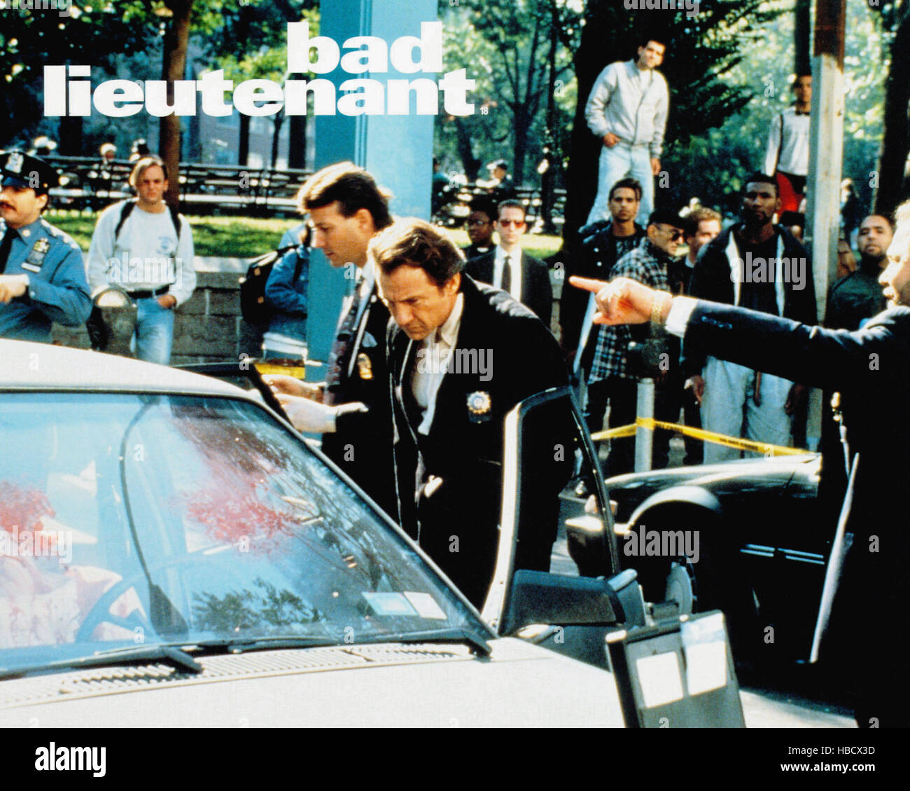 BAD LIEUTENANT, Harvey Keitel (looking into car), 1992, © Aries Films