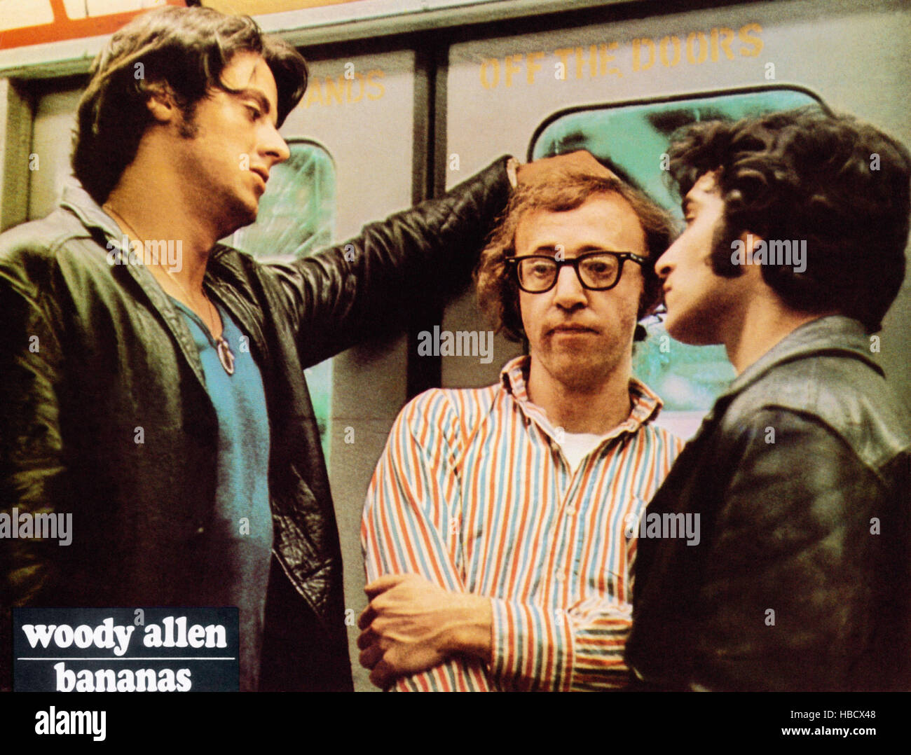 BANANAS, from left Sylvester Stallone, Woody Allen, Anthony Caso, 1971