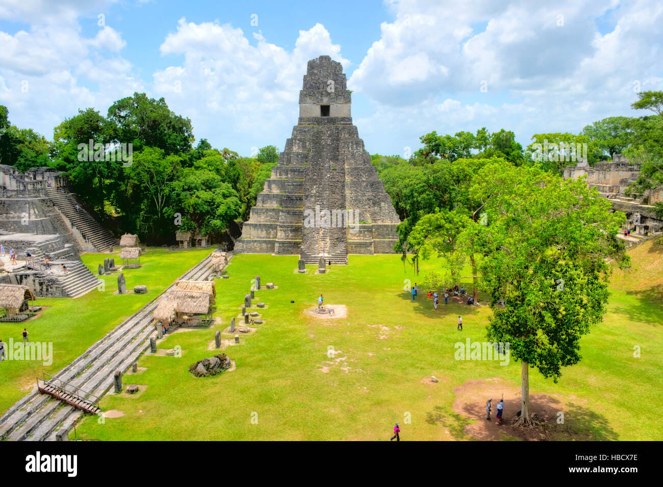 The archaeological site of the pre-Columbian Maya civilization in Tikal National Park , Guatemala.  The park is UNESCO World Heritage Site since 1979 Stock Photo