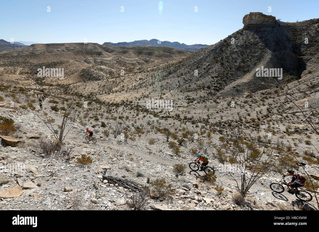 Mountain biking Big Bend Ranch State Park in west Texas. Stock Photo