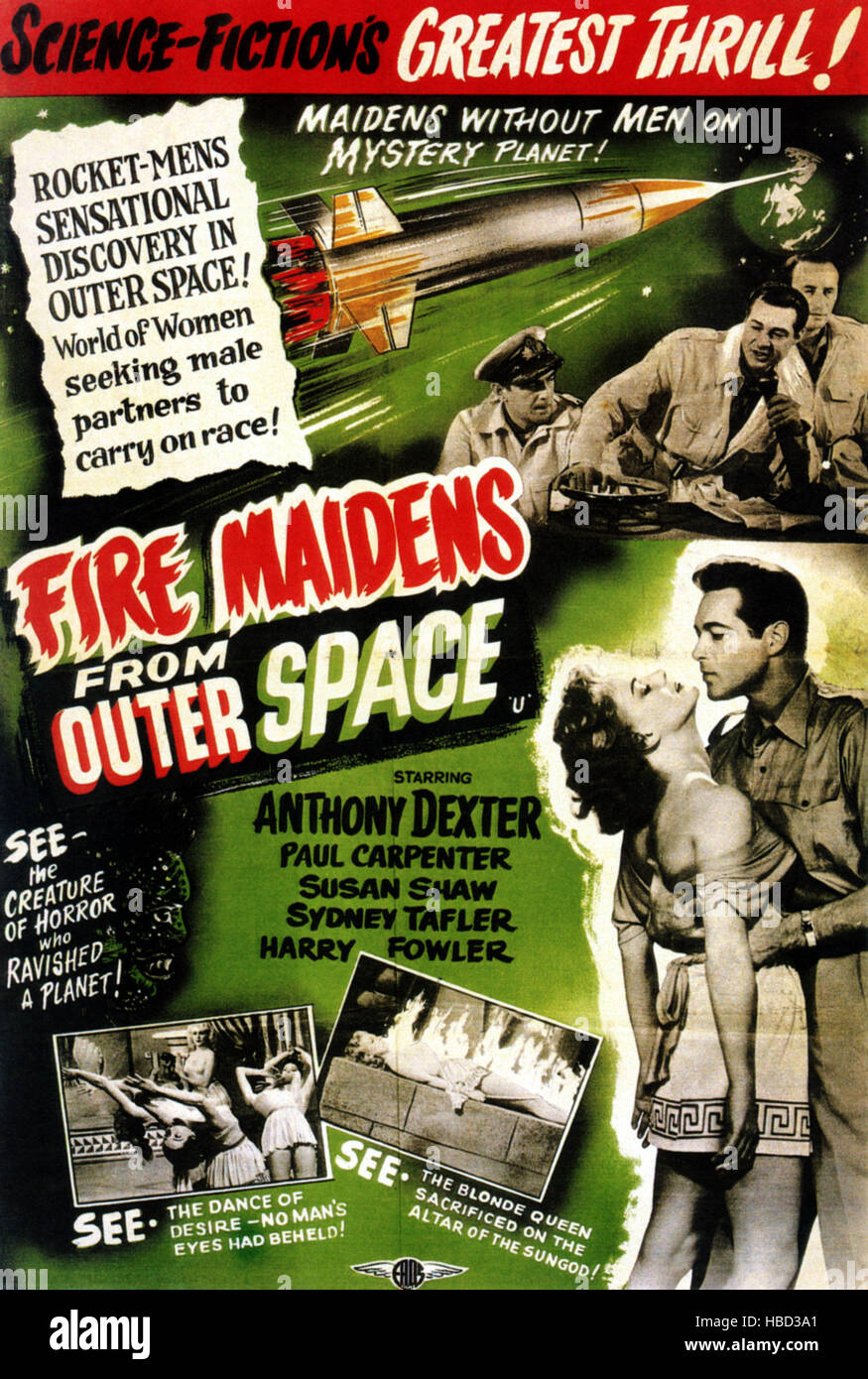 FIRE MAIDENS OF OUTER SPACE, (aka FIRE MAIDENS FROM OUTER SPACE), top