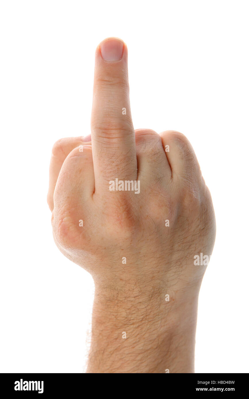 Middle finger Stock Photo
