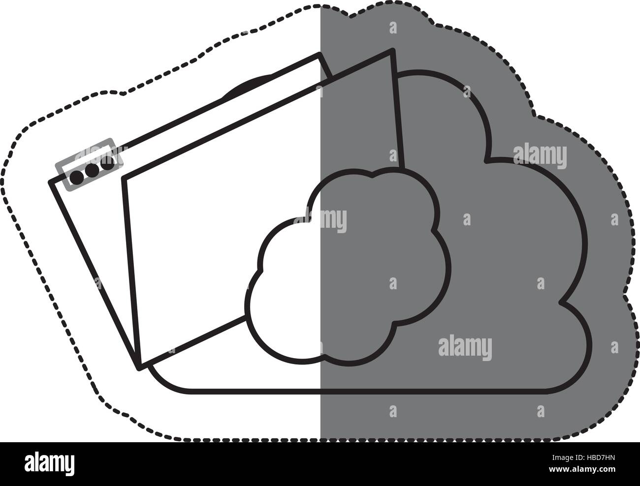 File and cloud icon. Folder document data archive and storage theme ...
