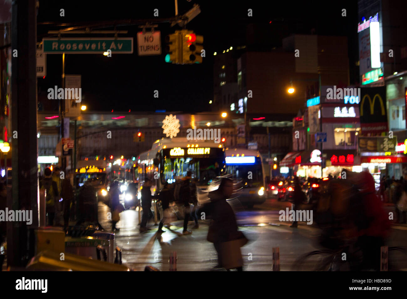 Into the night urban landscape. A candid nightime photo of streetlife