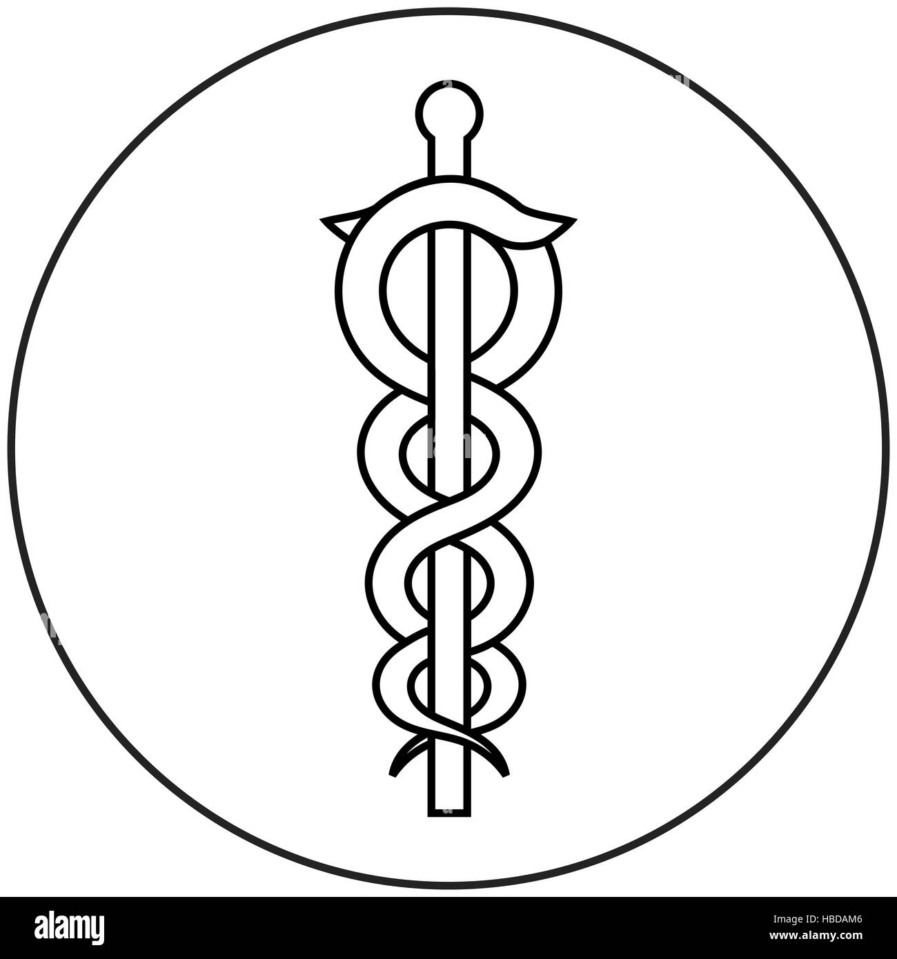 caduceus medical symbol Stock Photo