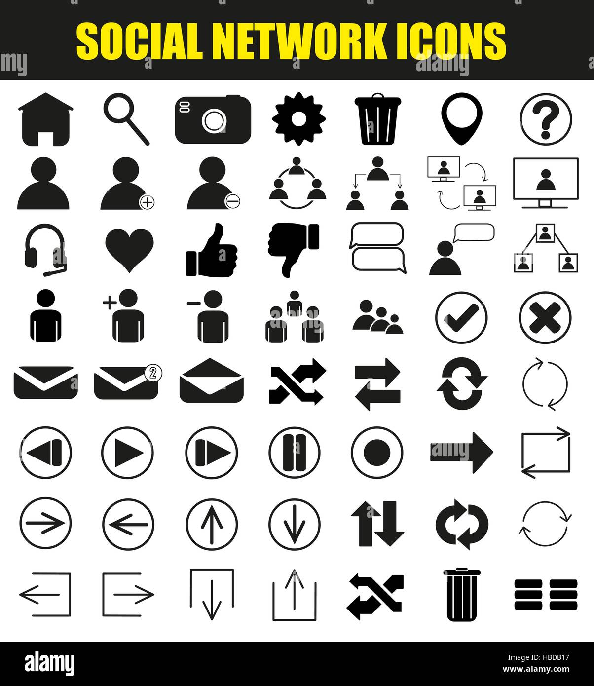 Social Network Icons Stock Vector Image & Art - Alamy