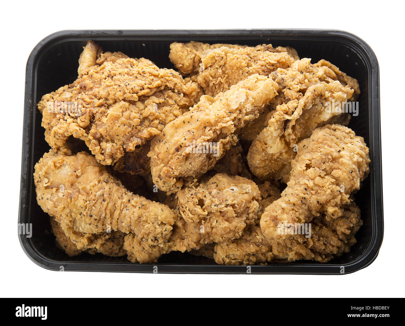 fried chicken in container Stock Photo