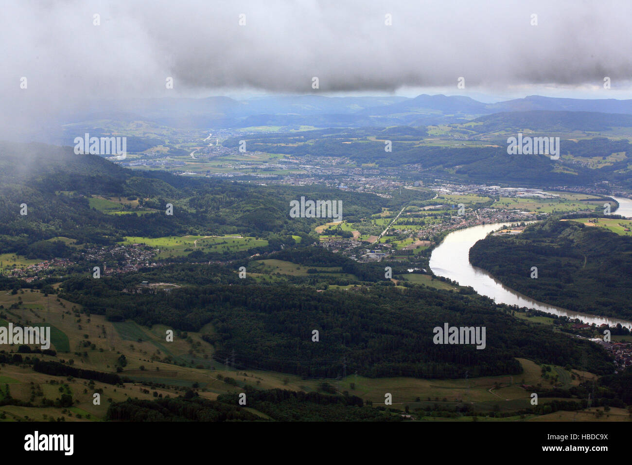 Landscape at Bad Saeckingen, Rhine valley Stock Photo