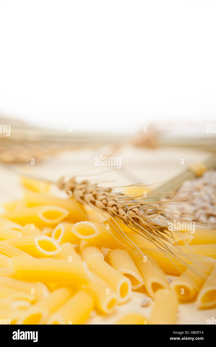 Italian pasta penne with wheat Stock Photo