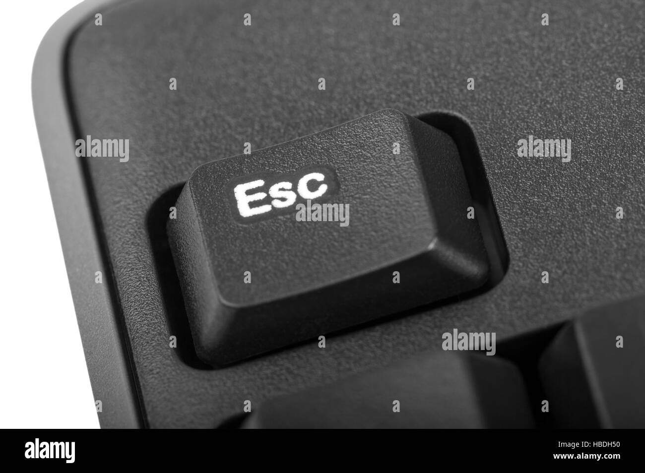 Electronic collection - detail black computer keyboard with key esc Stock Photo