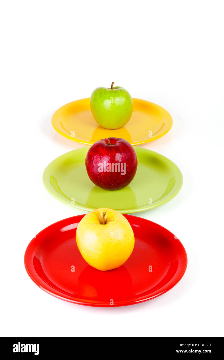 Three colored apples Stock Photo - Alamy