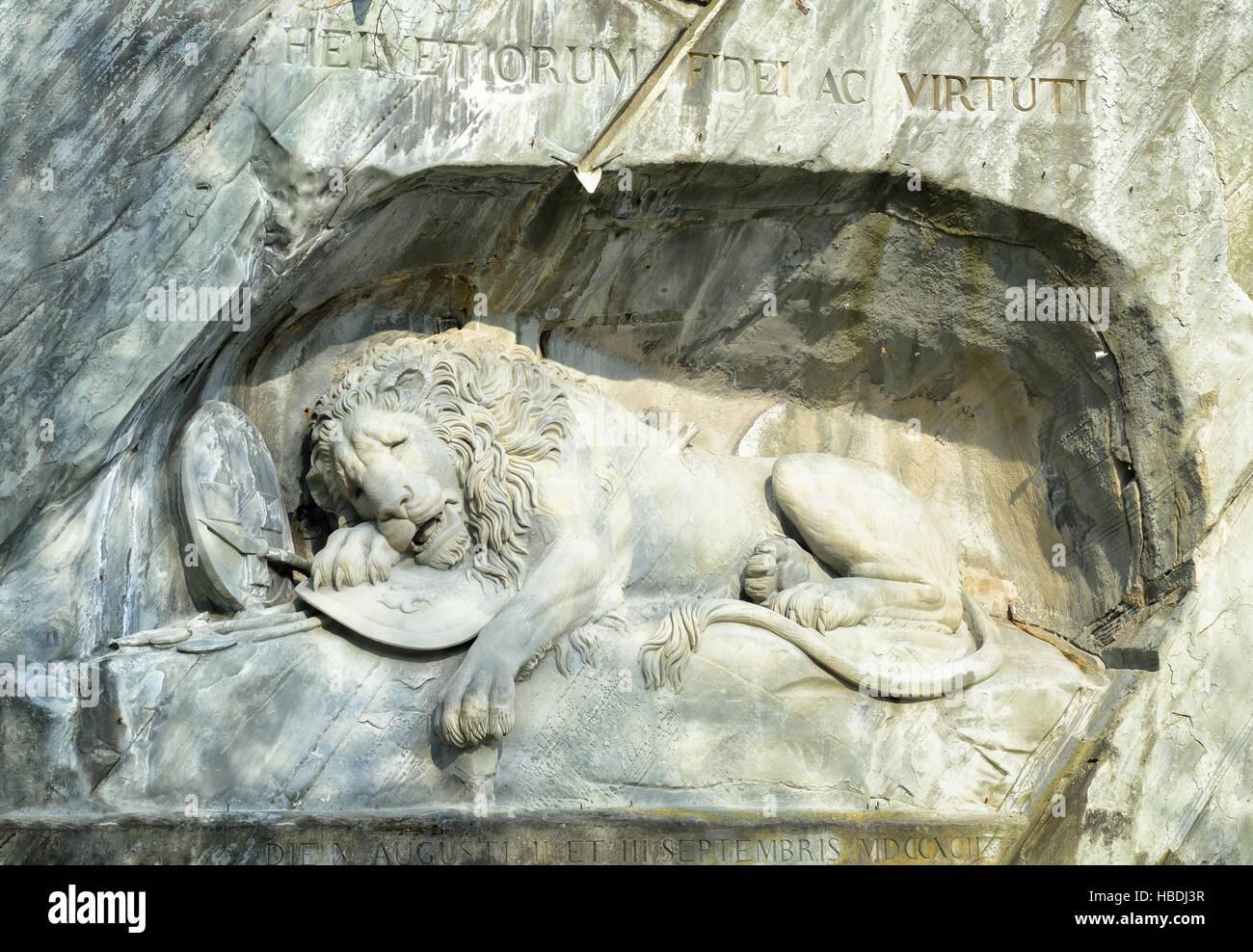 The Lion Monument in Lucerne, Switzerland Stock Photo