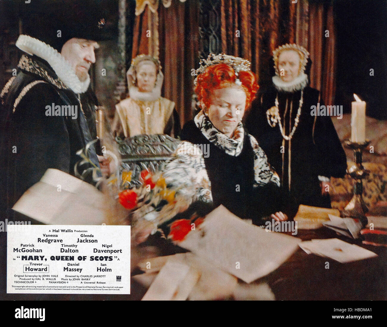 MARY, QUEEN OF SCOTS, front from left Trevor Howard, Glenda Jackson as