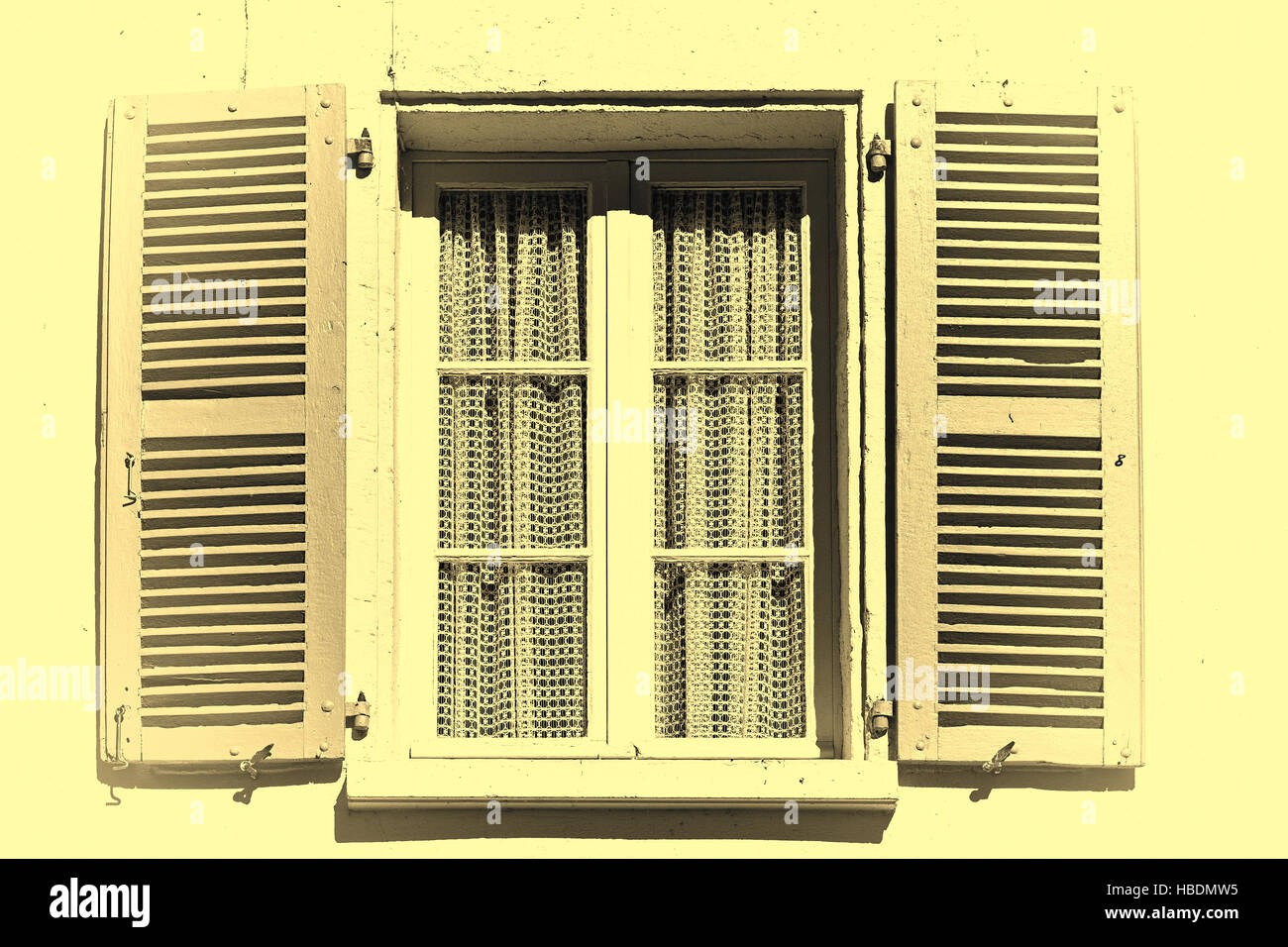 Window with Open Shutter Stock Photo Alamy