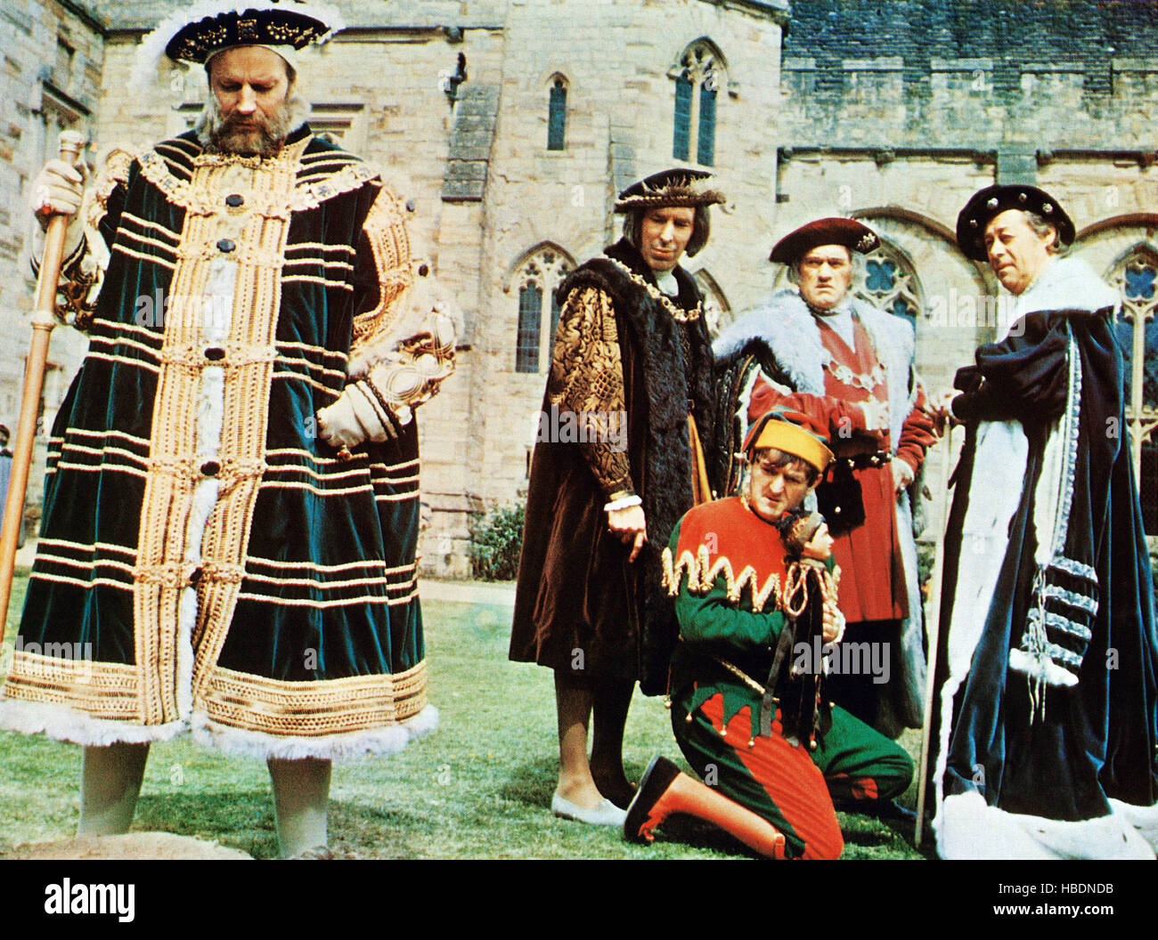 CROSSED SWORDS, from left Charlton Heston as King henry VIII, Julian orchard, Graham Stark