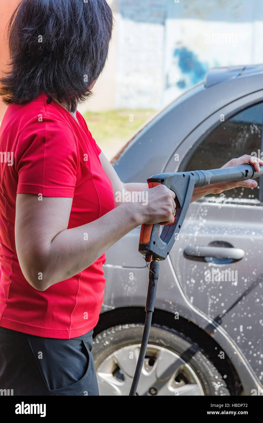 women car washes automatic high pressure Stock Photo Alamy
