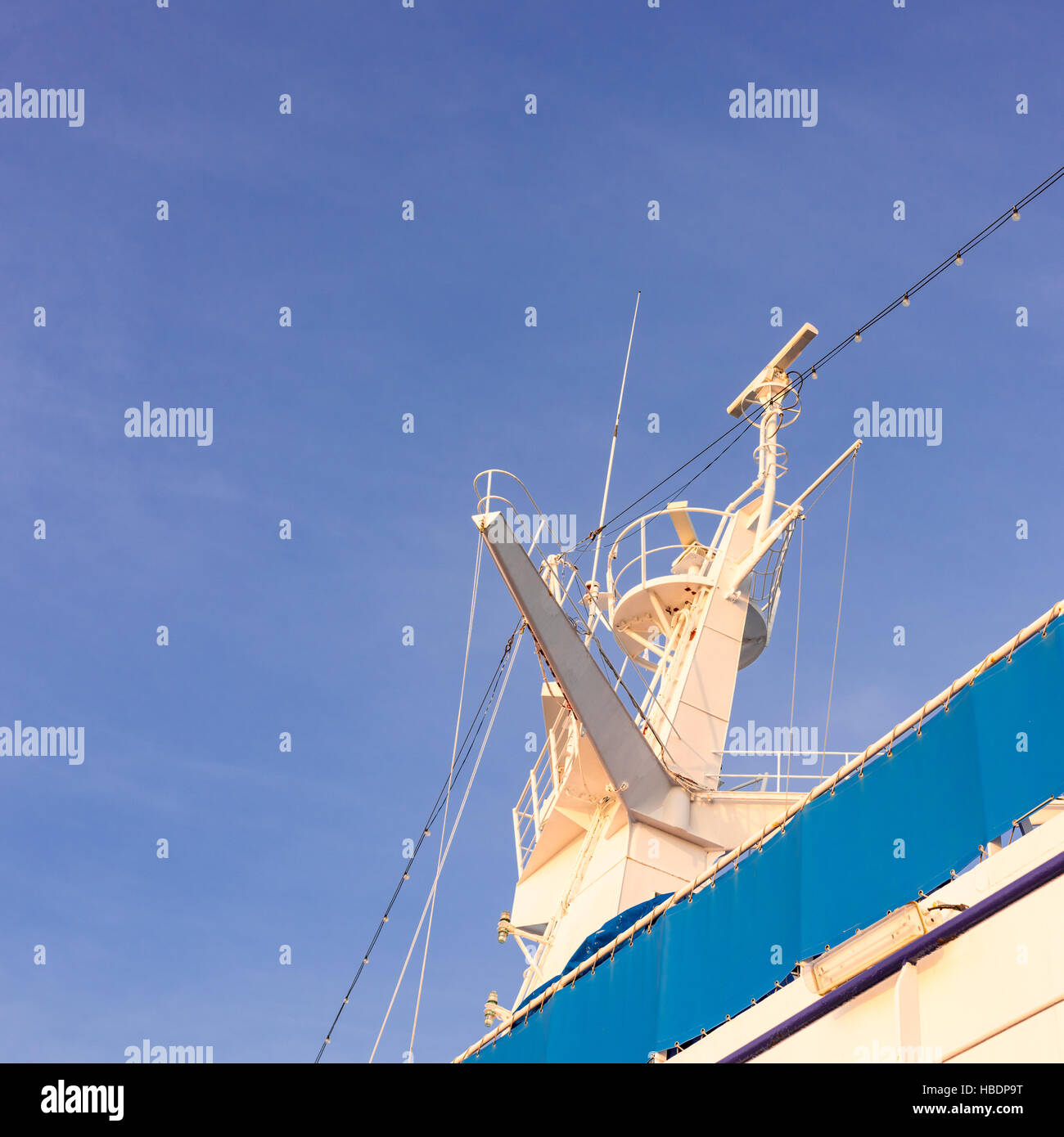 Ship radar tower Stock Photo - Alamy