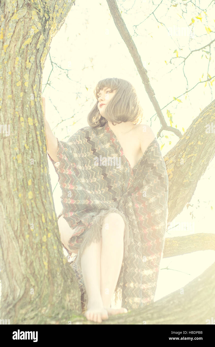 Beautiful girl in the garden Stock Photo - Alamy