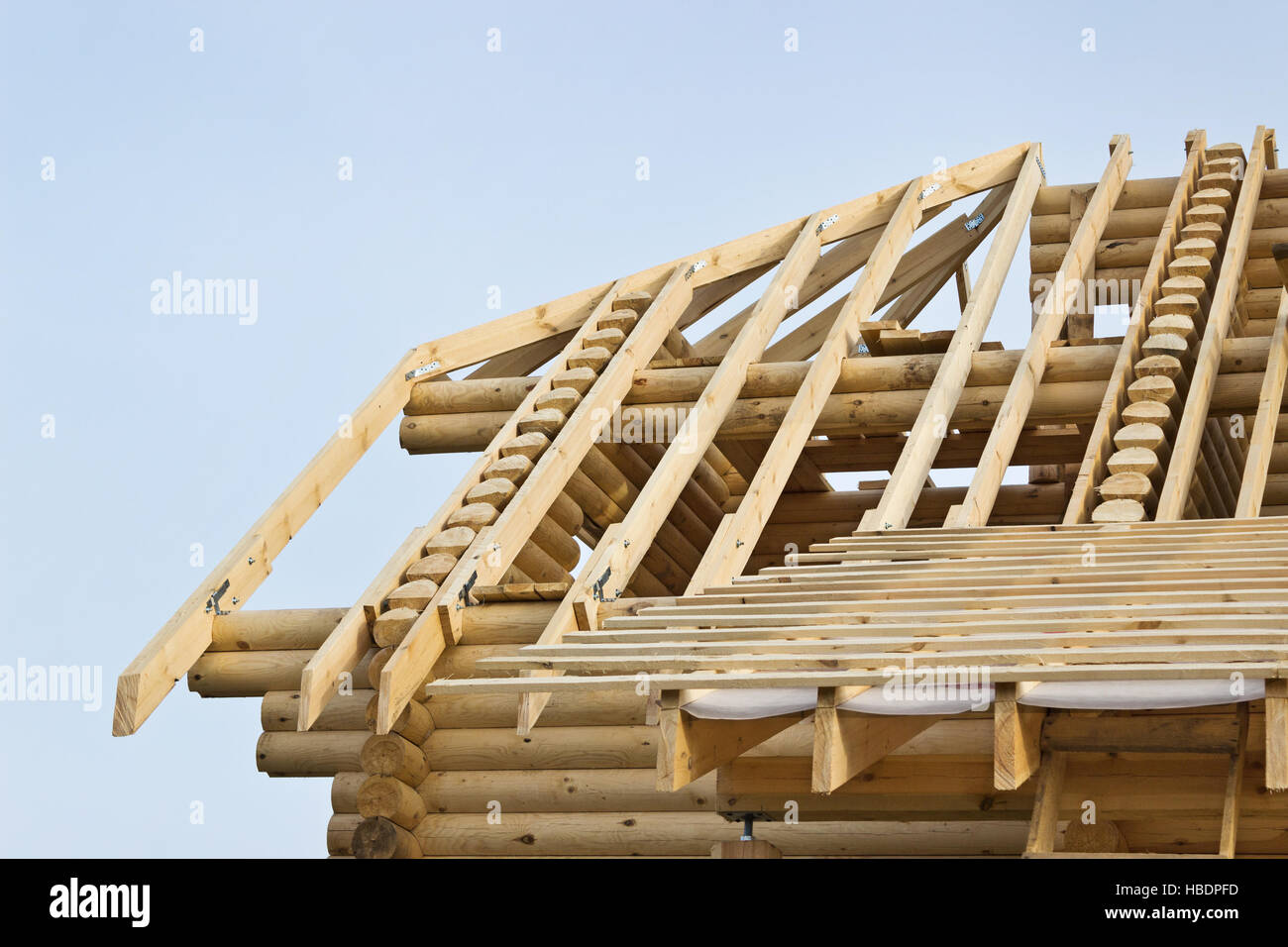 Wooden roof rafters hi-res stock photography and images - Alamy