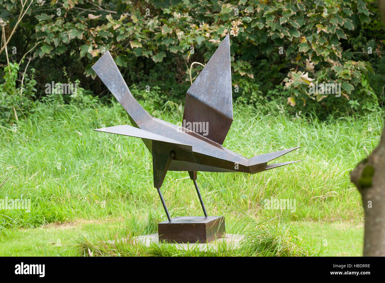 modern art outside sculpture of bird Stock Photo