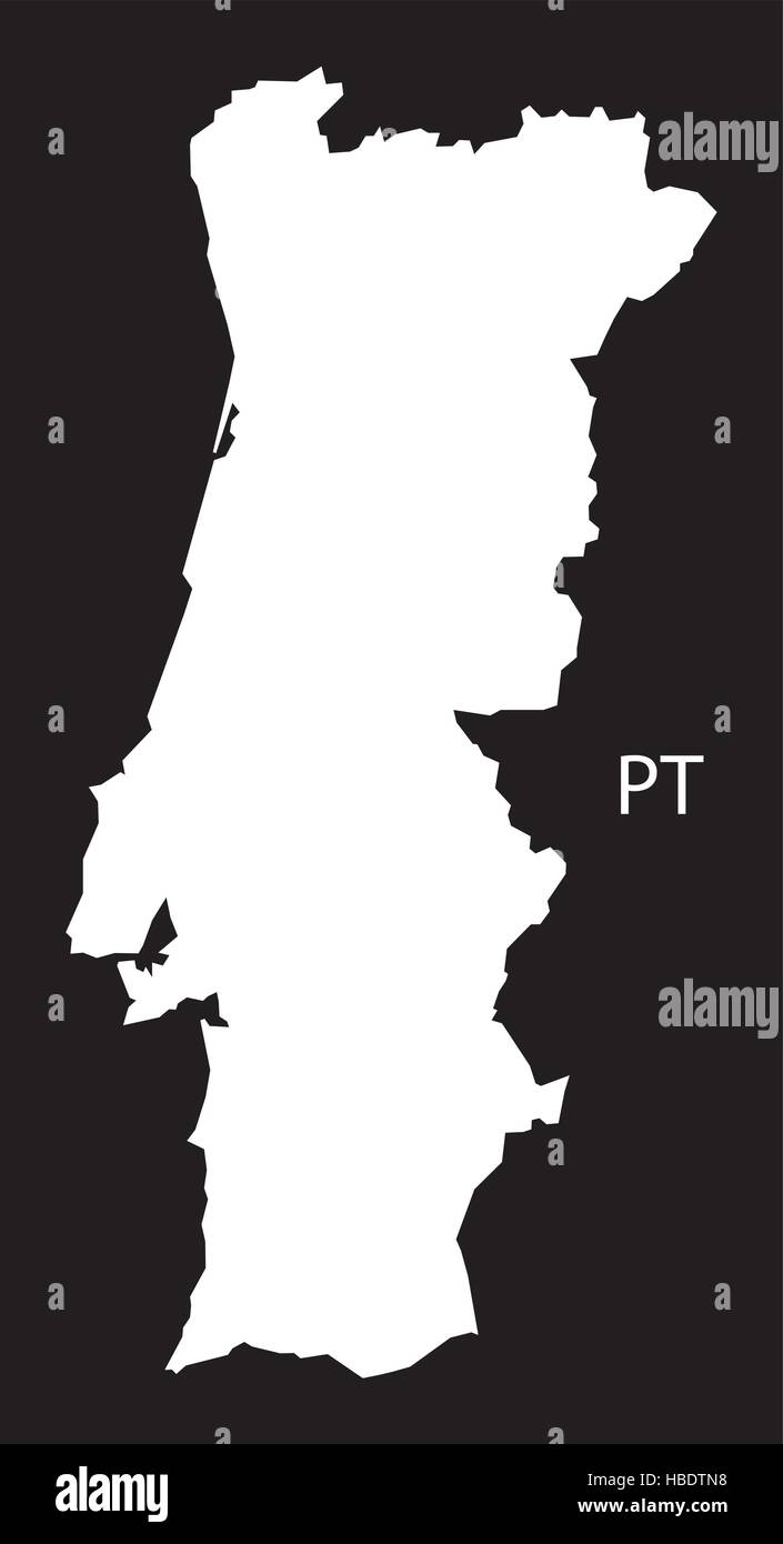Portugal Map Black White Stock Vector Image Art Alamy