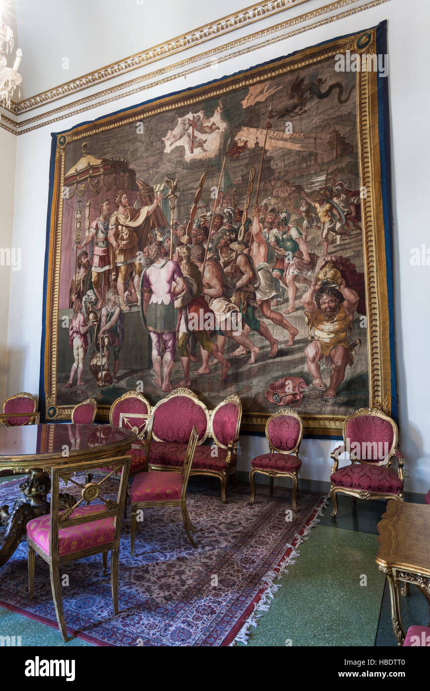 One of the many rooms inside the Palazzo Medici Riccardi in Florence, Italy. Stock Photo