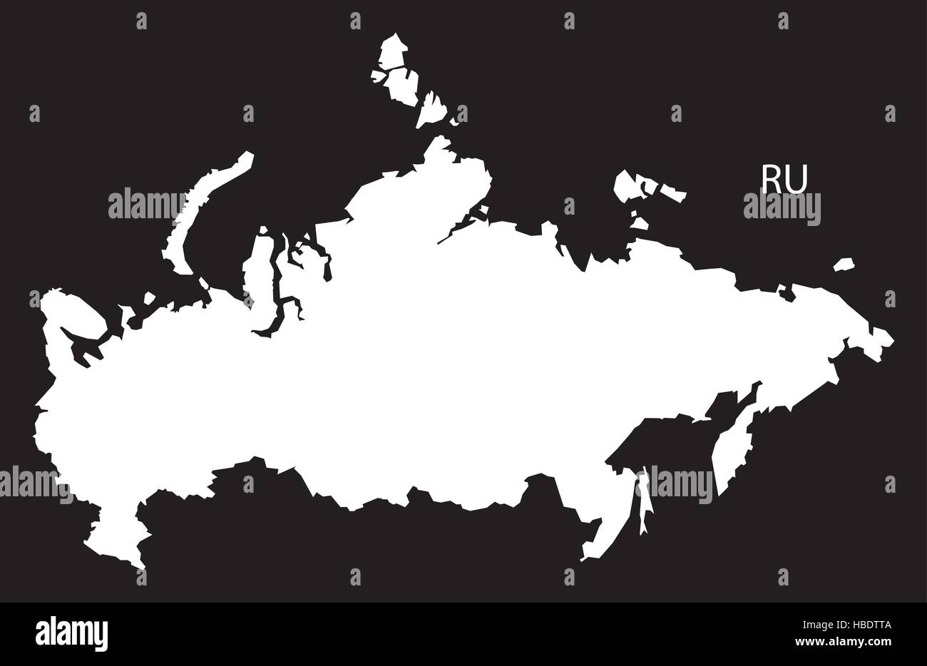 Russia Map black white Stock Vector