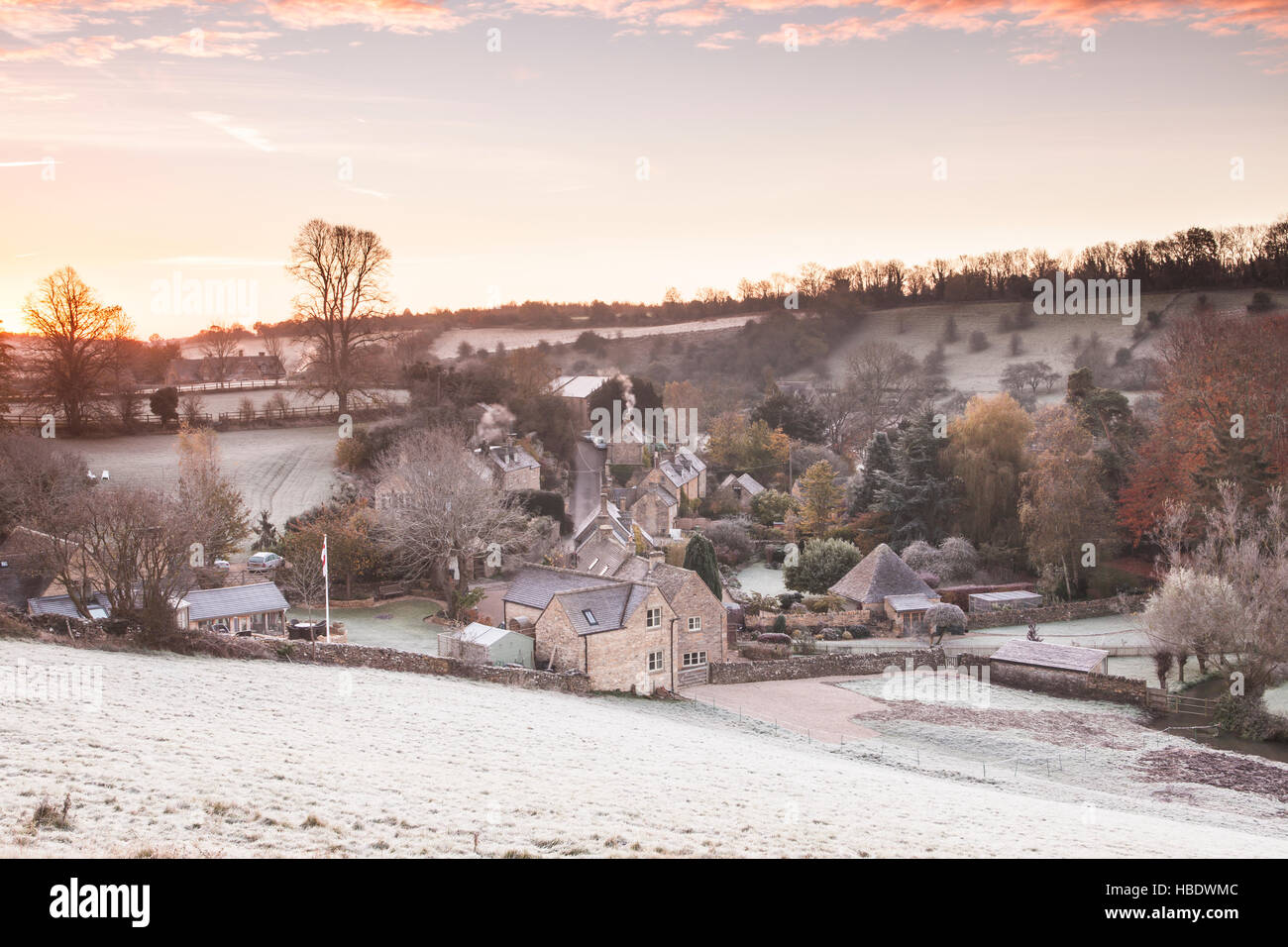 The village of Naunton in the Cotswolds. Stock Photo
