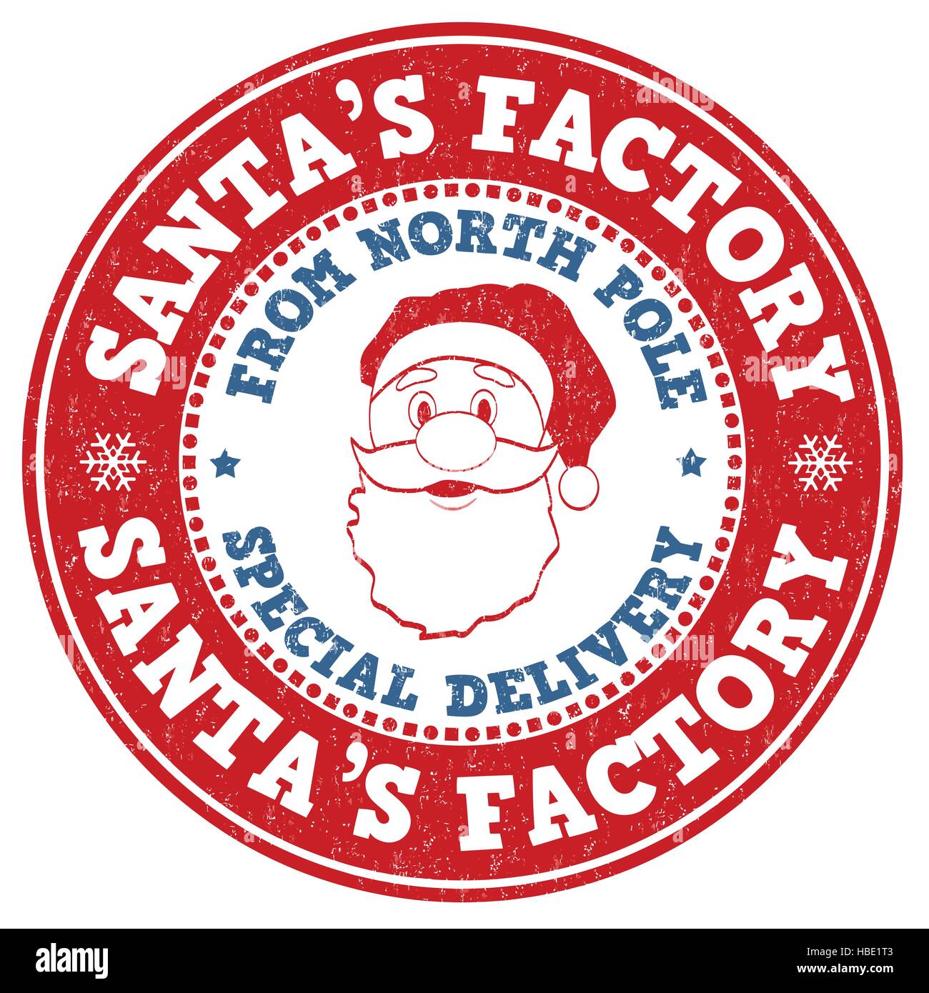 Santa's factory grunge rubber stamp on white background, vector