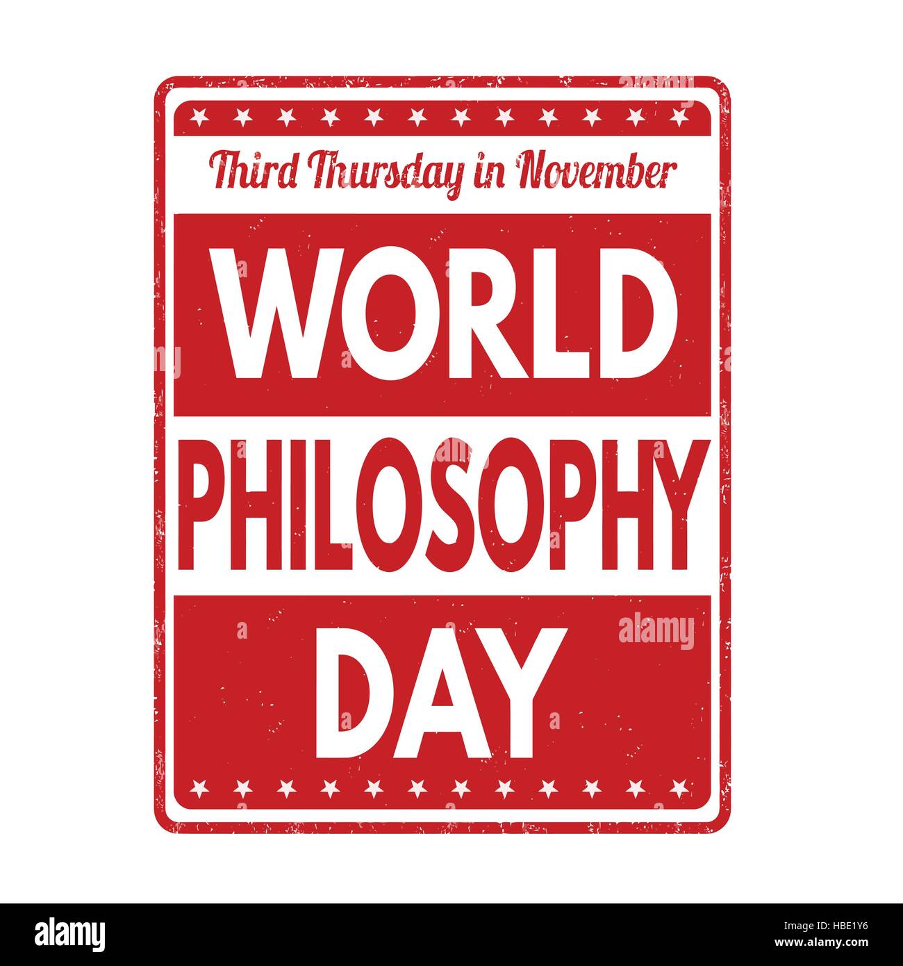 World philosophy day grunge rubber stamp on white background, vector