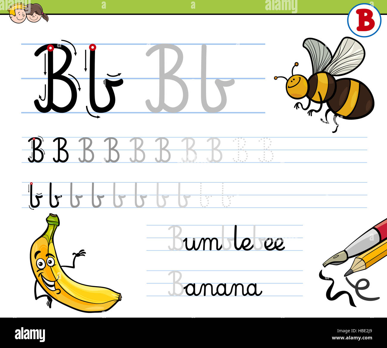 How To Write Letter B Stock Photo Alamy