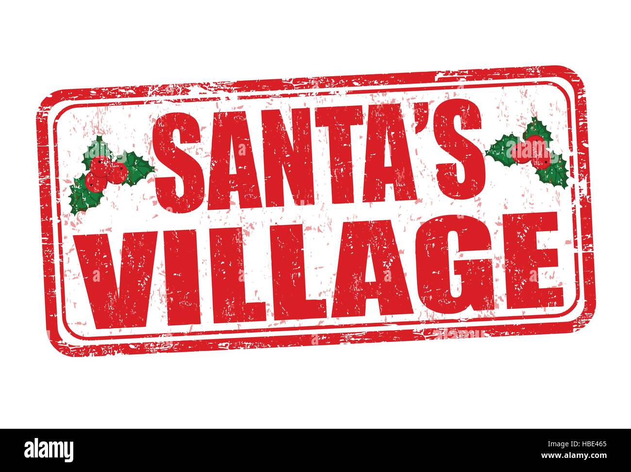 Santa's Village grunge rubber stamp on white background, vector ...