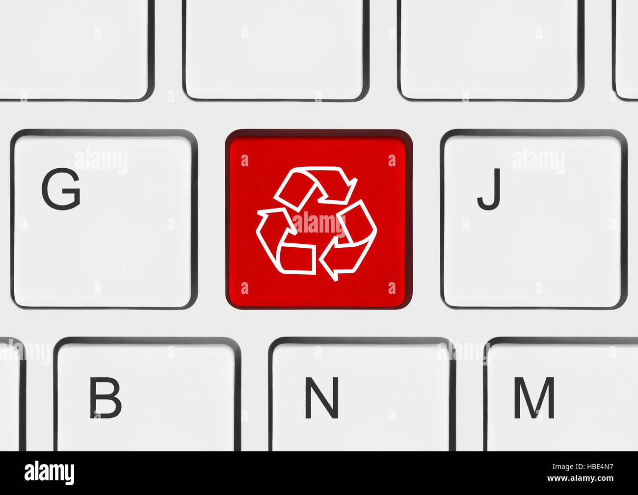 Computer keyboard with recycling symbol Stock Photo Alamy