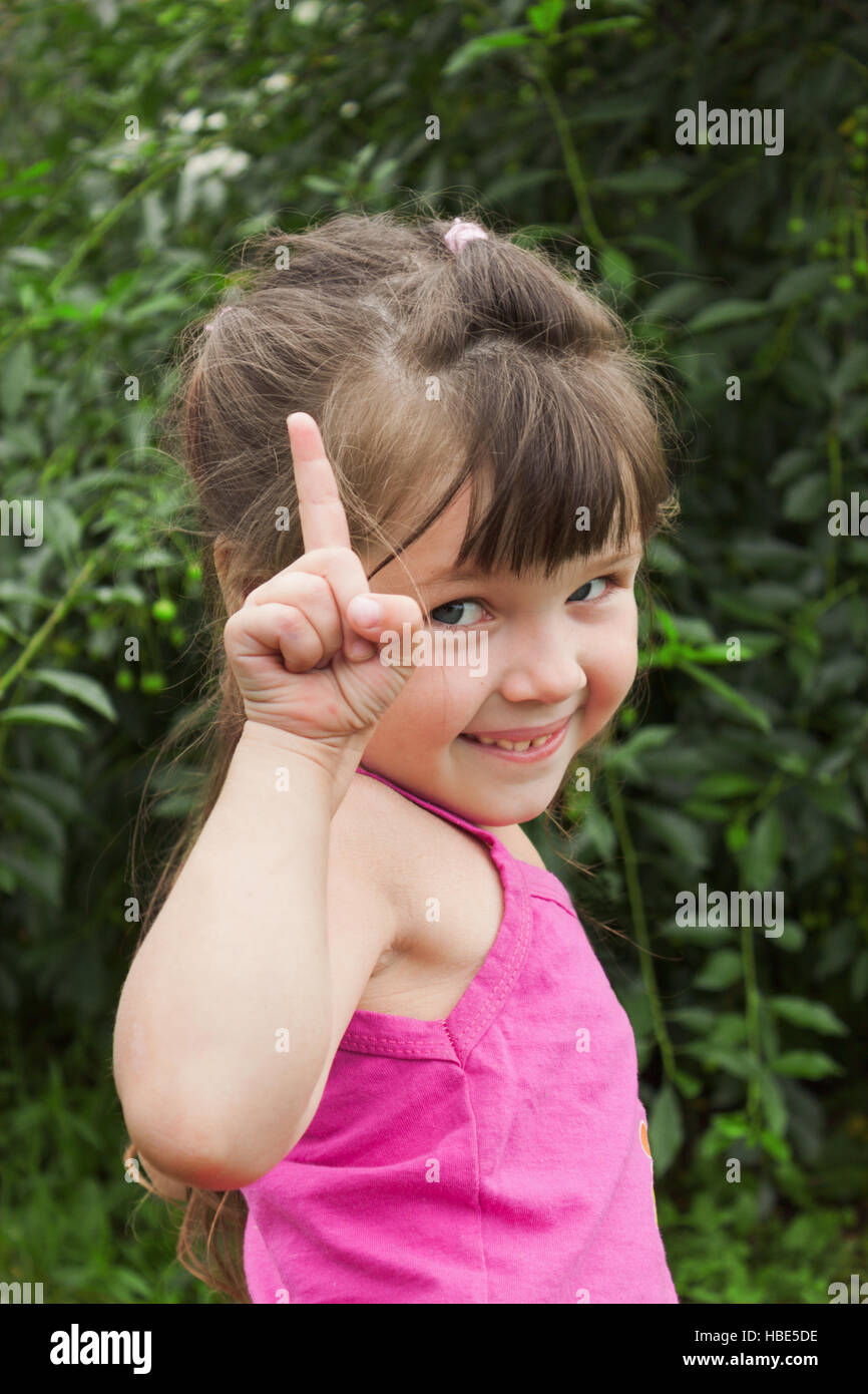 Naughty little girl Stock Photo