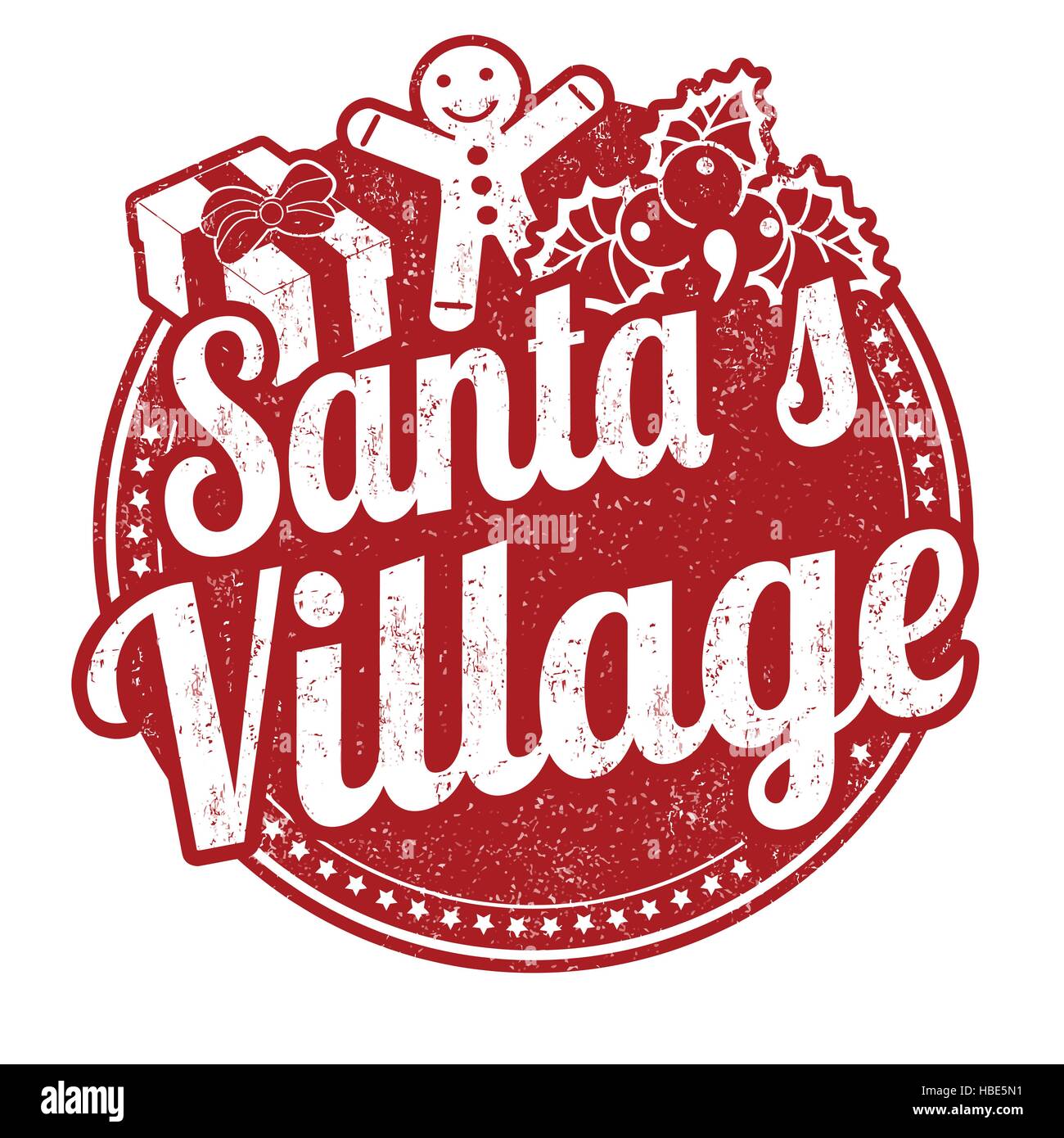Santa's Village grunge rubber stamp on white background, vector ...