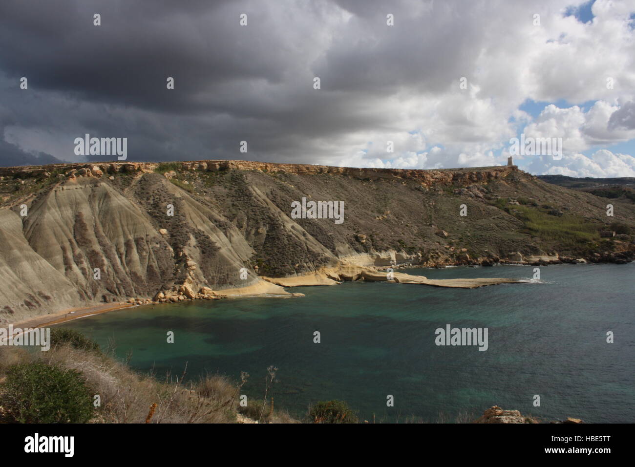 Malta, Gnejna Bucht, Lehmhänge Stock Photo