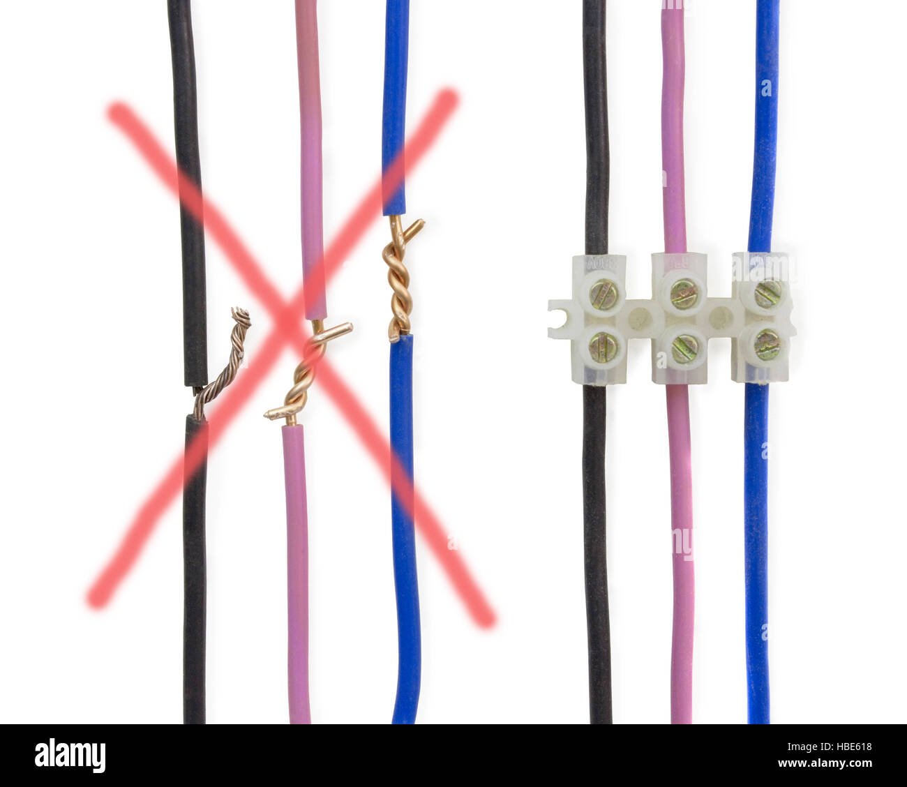 Connection of wires Stock Photo Alamy