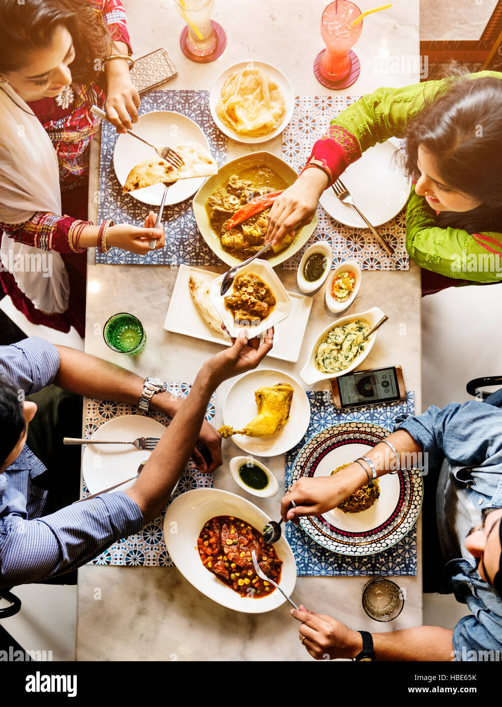 Indian Ethnicity Food Curry Naan Roti Meal Concept Stock Photo Alamy