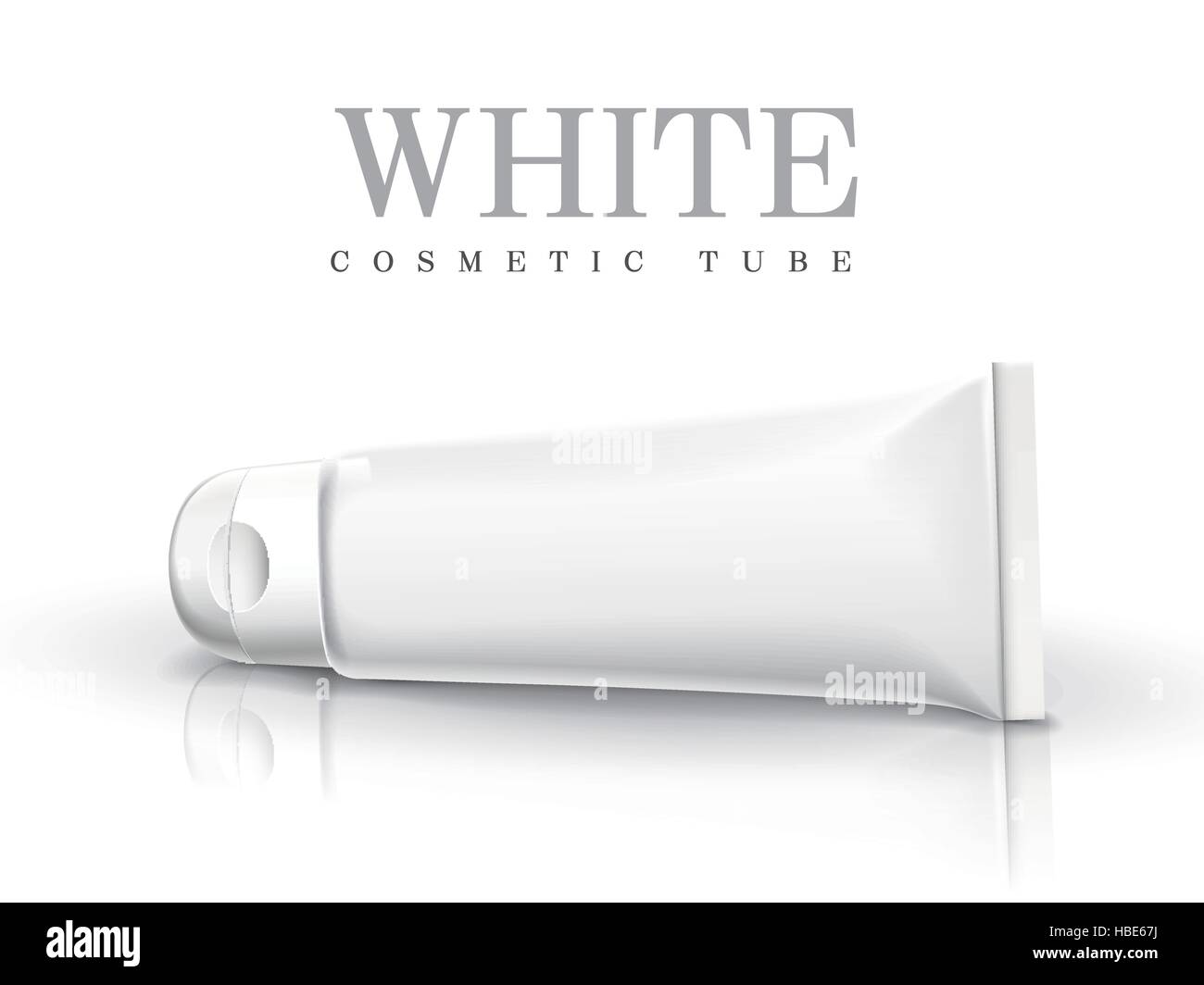 white cosmetic tube isolated on white background Stock Vector Image ...