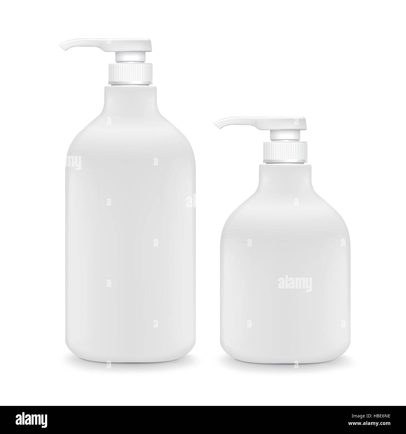 blank shampoo bottles set isolated on white background Stock Vector ...