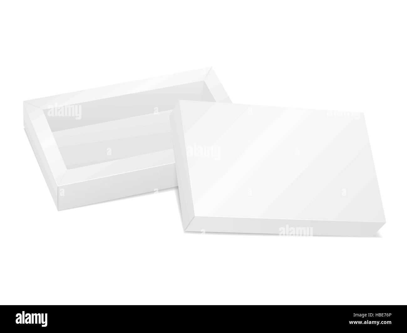 blank opened cardboard box isolated on white background Stock Vector