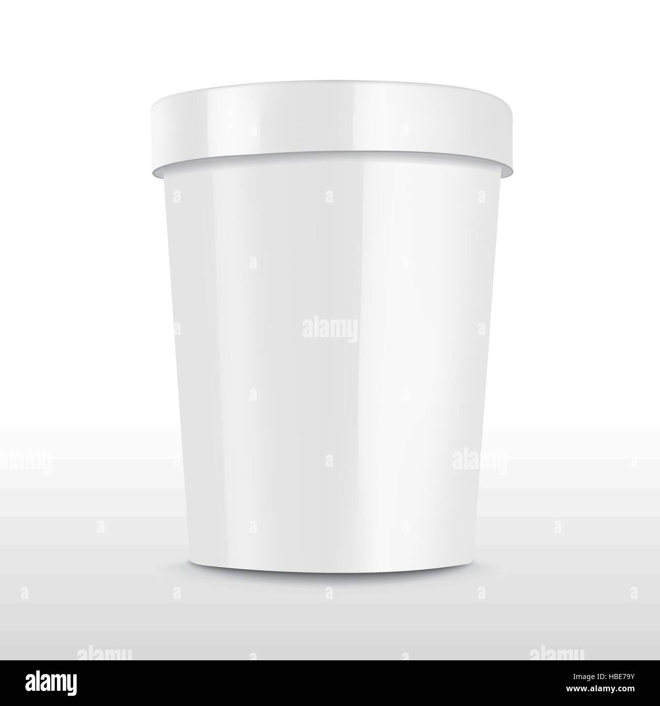 blank food plastic container isolated over white background Stock Vector