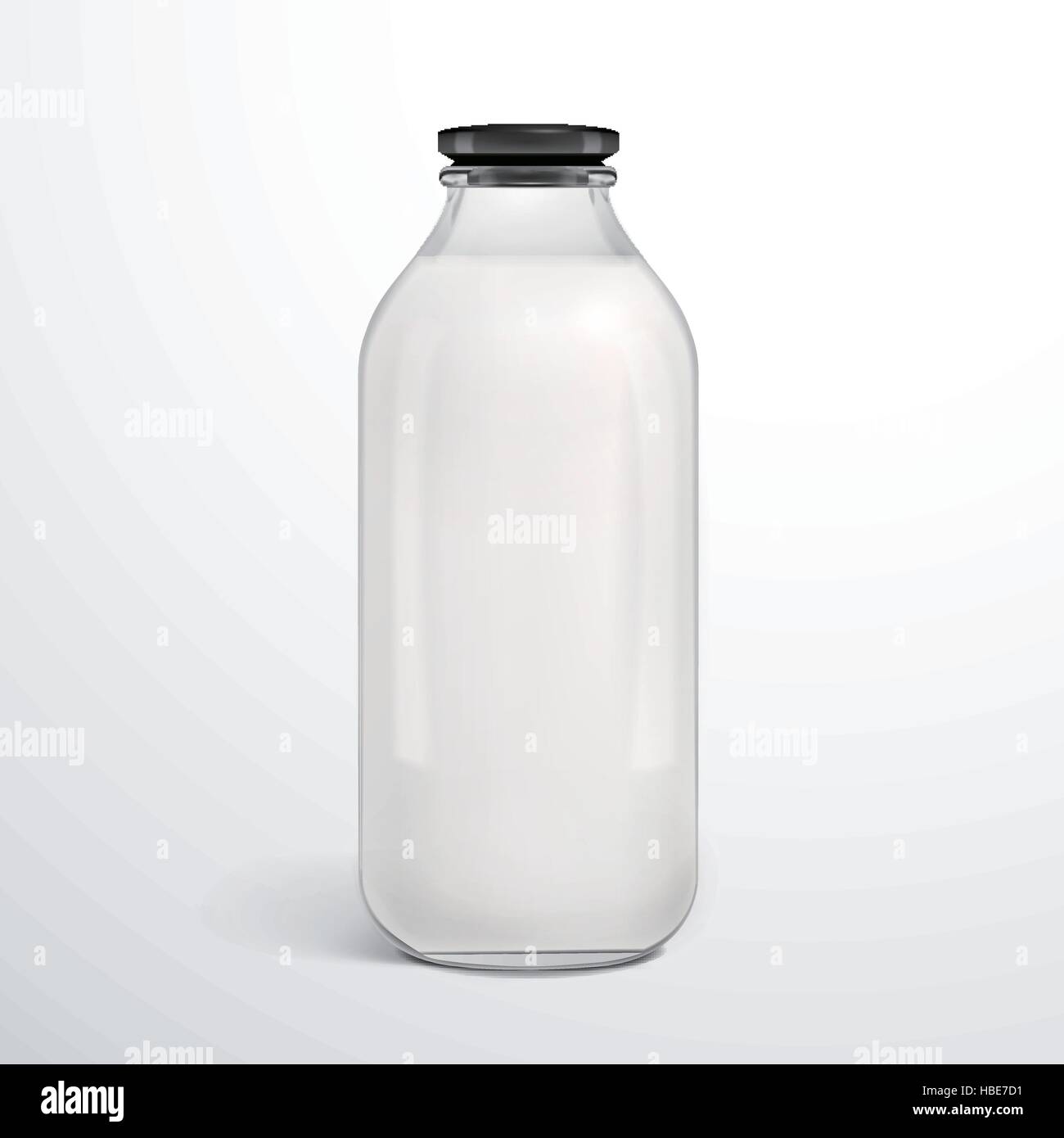 transparent glass bottle isolated on white background Stock Vector