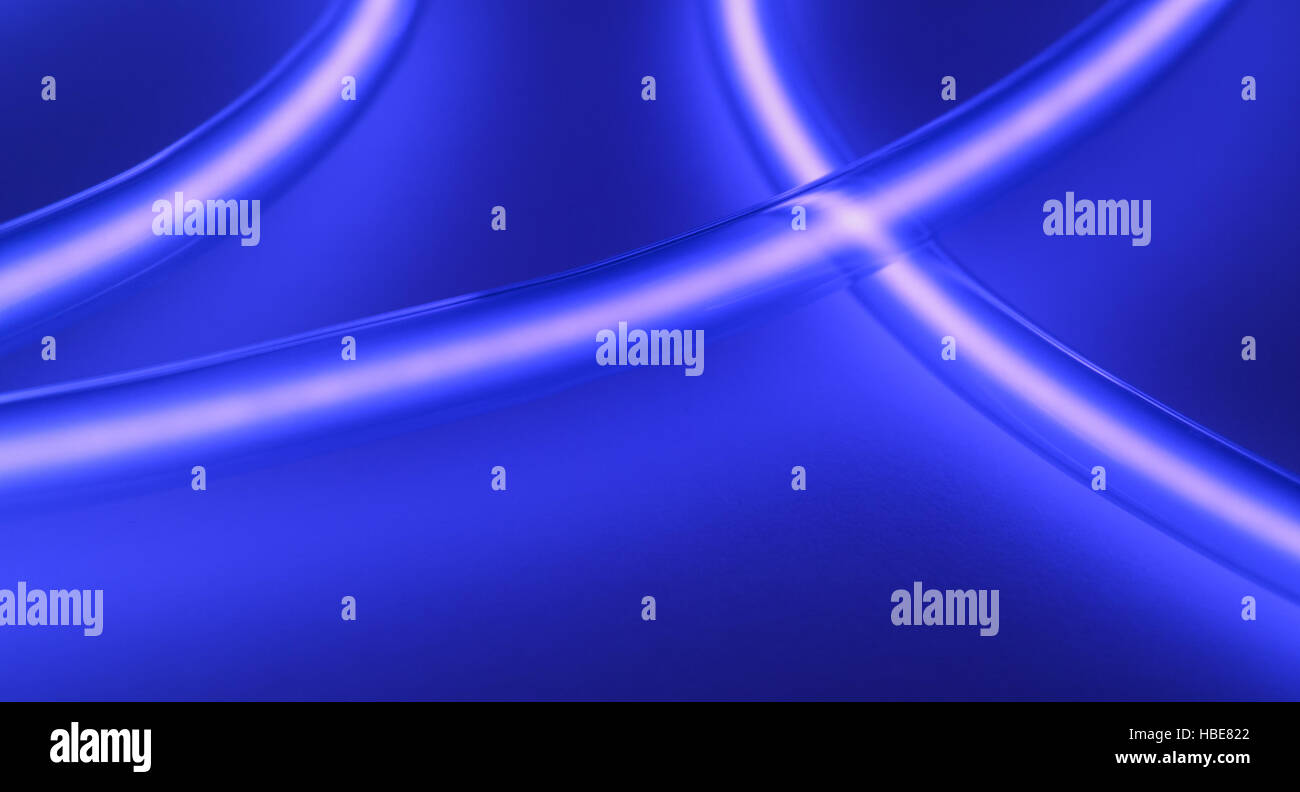 Neon glass tube lights dark blue background Stock Photo Alamy