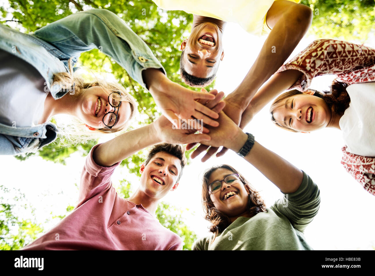 Diverse Teens Hands Together Concept Stock Photo - Alamy